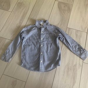 Janie and Jack blue white gingham long sleeve dress shirt boy sz. 5.